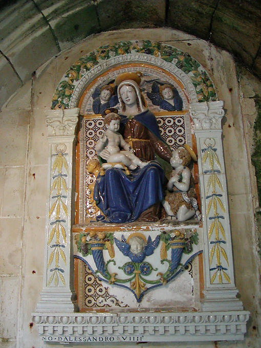 Polychrome ceramics of the Virgin, Castle of Ussé, France.