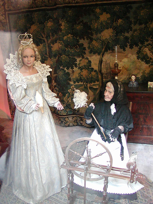 Belle will pique the spinning wheel and fall asleep hundred years, Castle of Ussé, France.