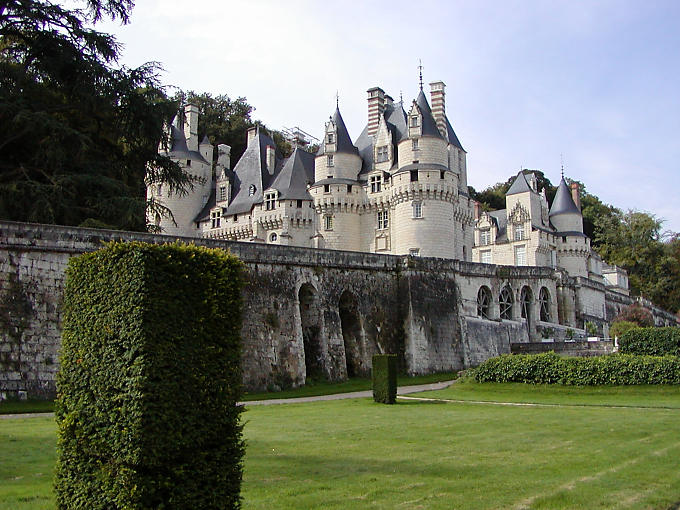 Terraced gardens by Le Nôtre Château d'Ussé, France.