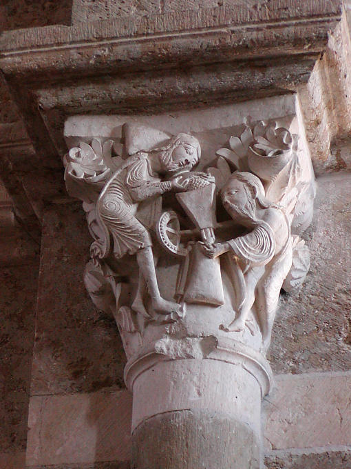 Scene of the mystical Moulin, capital of the Basilica of Vezelay, France.