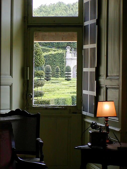 Villandry castle, view from the Study, France.