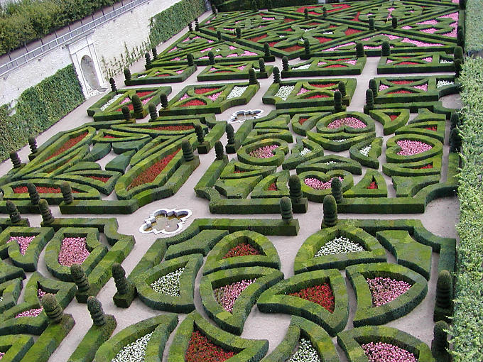 Garden ornamental, love gardens, Villandry, France.