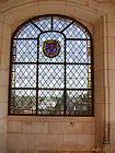Stained glass from a window on the Loire, Amboise Castle, France.
