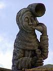 Stone sculpture of a medieval bell-ringer, Amboise Castle, France.