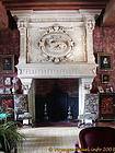 Monumental fireplace adorned with the Salamander Francis I, Castle Lounge Azay-le-Rideau, France.