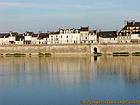 Facades on the right bank of the Loire, Blois, France.