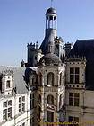 Chambord, exterior view of the staircase, France.