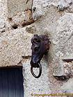 Horse attaches to a wall, Vézelay, France.