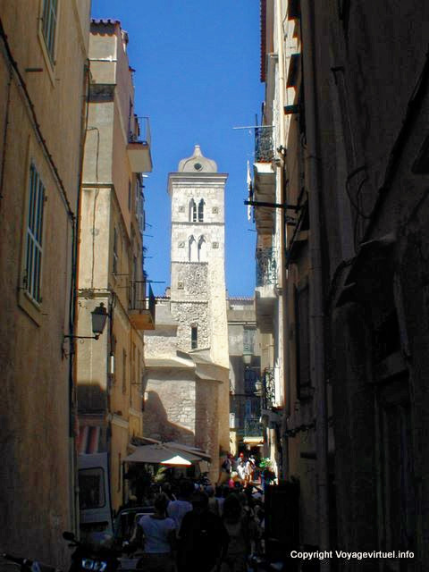 Street facing the tower, Bonifacio, Corsica