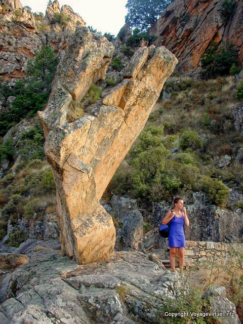 At the foot of weird rock Creeks of Piana, Corsica