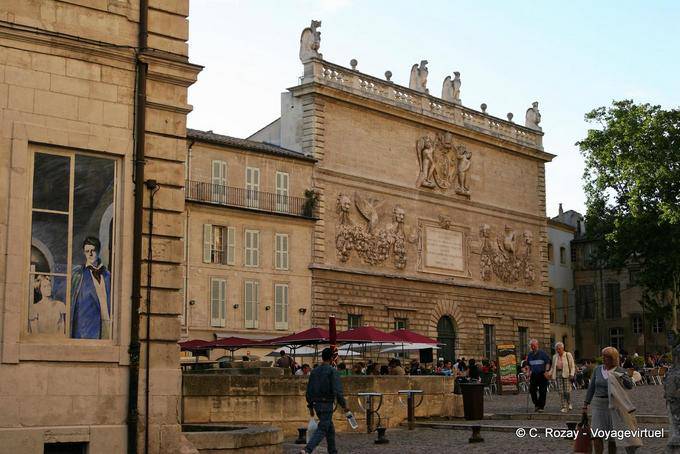 Mint, baroque and ornate façade, Avignon, Provence, France