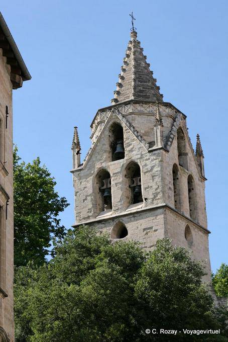 Bell tower of the church of Saint Didier, Avignon, Provence, France