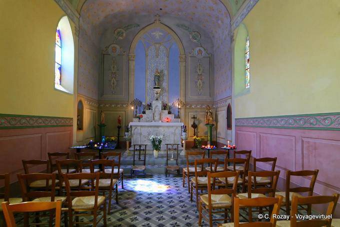 Collobrières, Nave and choir Street Chapel of Our Lady of the Tower, Provence, France