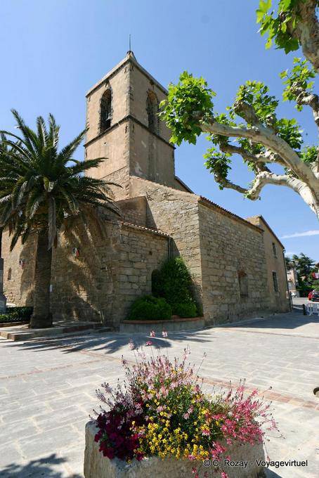 Grimaud, overlooking the Church of St. Michael, Provence, France