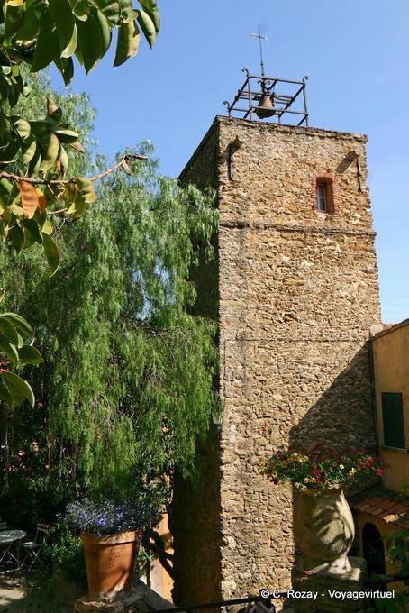 Bormes-les-Mimosas, medieval bell tower, Provence, France