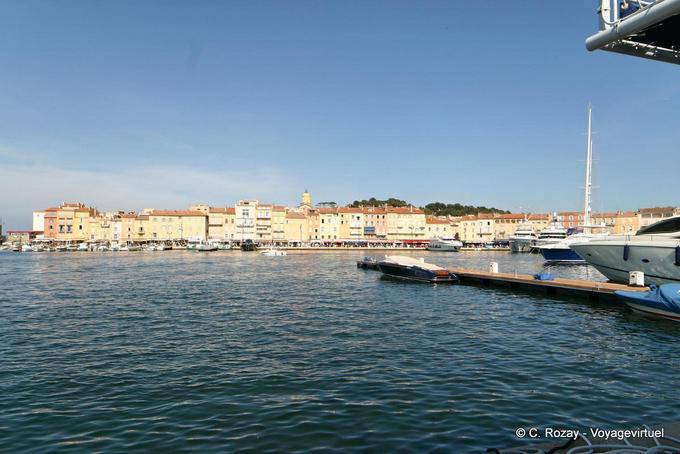 Saint Tropez peninsula and seen wearing Epi dock, Provence, France