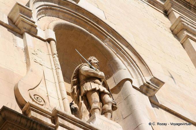 Saint-Tropez, statue of St. Tropez Roman centurion, Provence, France