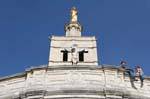 Golden Virgin at the top of the spire of Notre-Dame des Doms, Avignon, France.