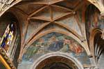 Mural and ceiling of the greater chapel on the north side of the nave, Notre Dame des Doms, Avignon, France.