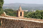 Grimaud, view tower from the ramparts of the castle, France.