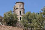 Grimaud castle tower resting on the rock, France.