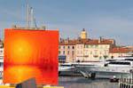 Saint-Tropez, solar paint on the port, France.