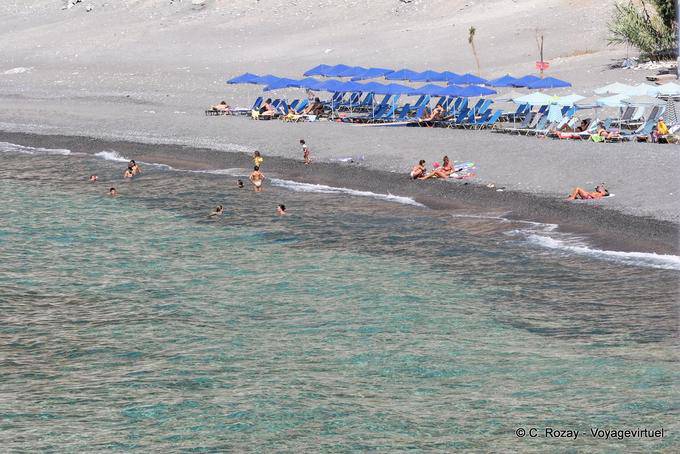 Bathers on the beach of Agia Roumeli - Crete, Greece