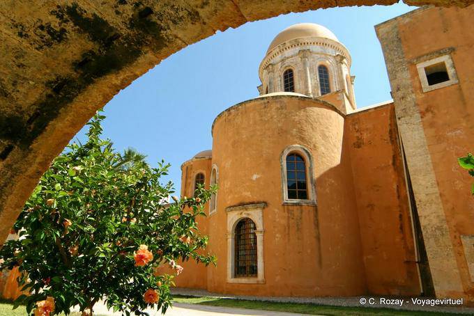 Agia Triada Akrotiri, behind the main sanctuary of the minster (Minister) - Crete, Greece