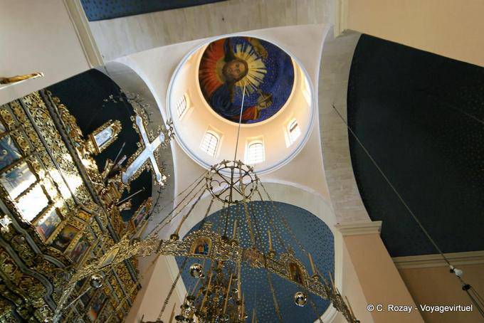 Agia Triada painted dome of the church - Crete, Greece