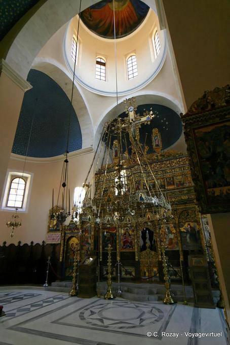 Wall plated icons in the cathedral of Agia Triada Jagarolon - Crete, Greece