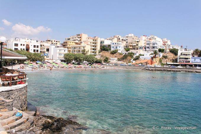 Agios Nikolaos, the beach (on the beach) - Crete, Greece