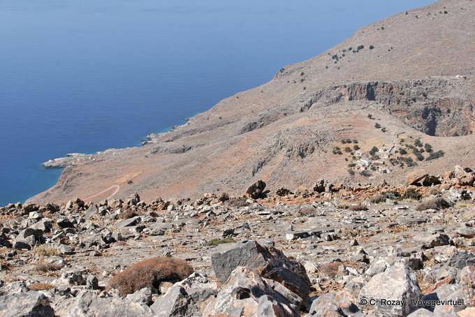 Anopolis view Livaniana down the cliffs - Crete, Greece