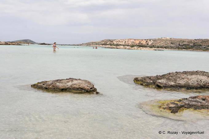 Rocks in the water trasparente, Elafonissi - Crete, Greece