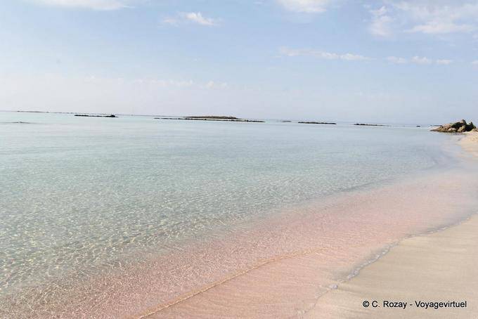 Colors of Mediterranean lagoon Elafonissi - Crete, Greece