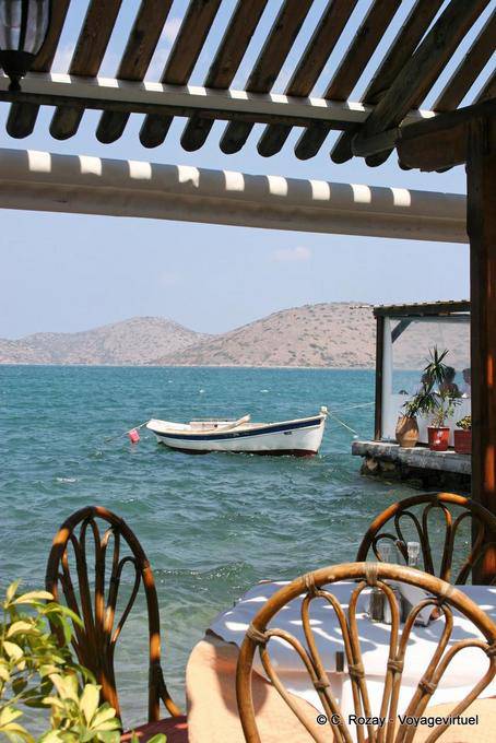 Restaurant feet in the water, Elounda - Crete, Greece