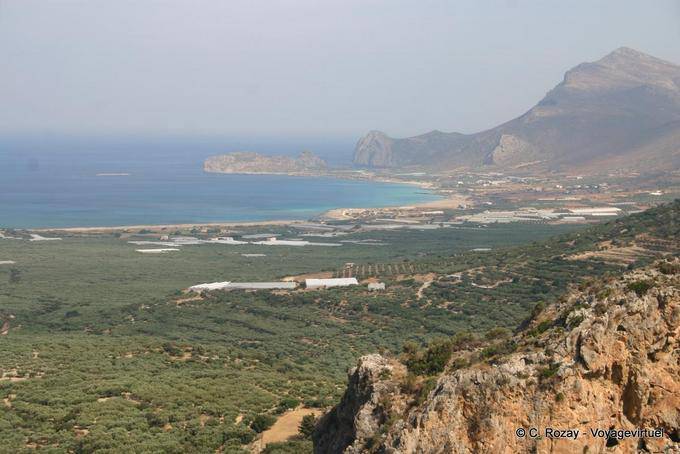 Falasarna, view from the road Platanos - Crete, Greece