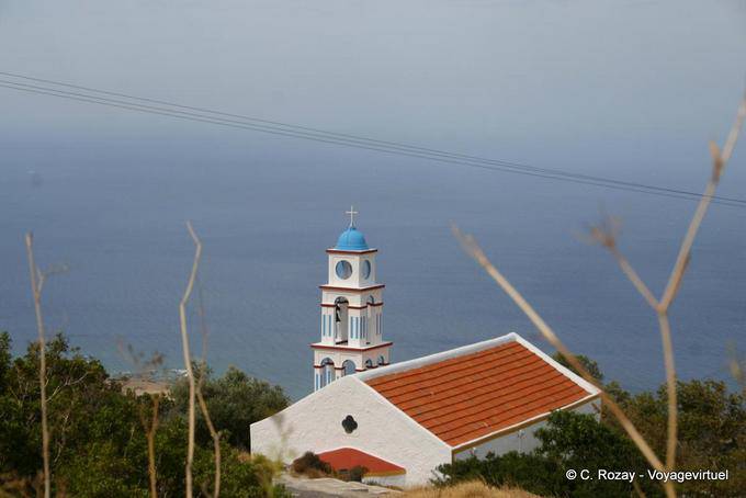 A church steeple above the sea, Falasarna - Crete, Greece