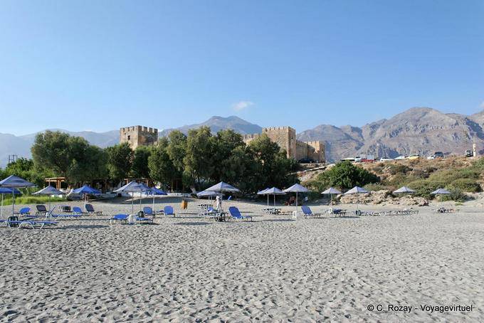 Castle seen from the beach, Frangokastello (Φραγκοκάστελλο) - Crete, Greece