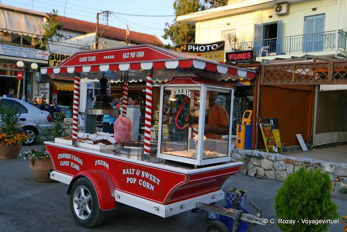 Seller popcorn and sweets, Georgioupoli - Crete, Greece