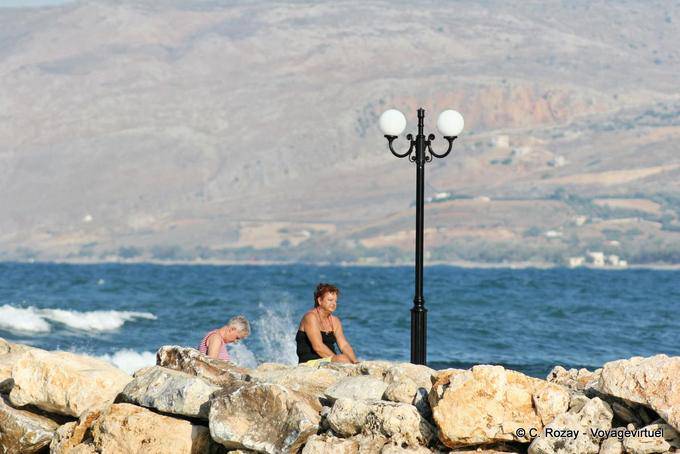 Windy resting on the pier, Georgioupoli - Crete, Greece