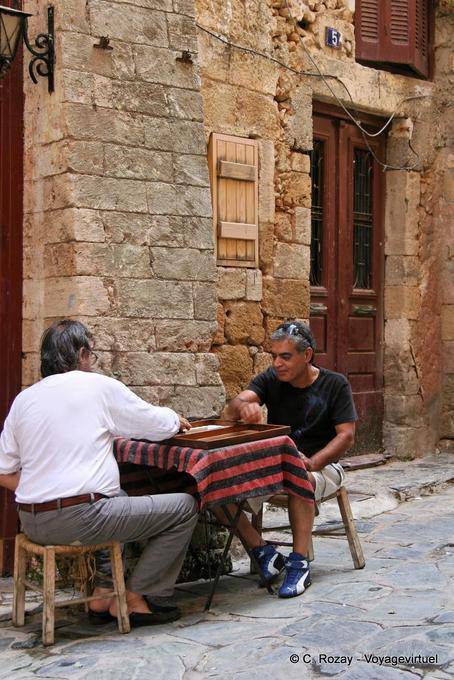 Part of tavli in Chania - Crete, Greece