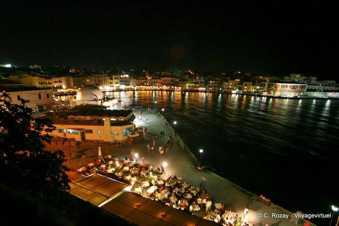 Nightlife on the Venetian Port of Chania - Crete, Greece