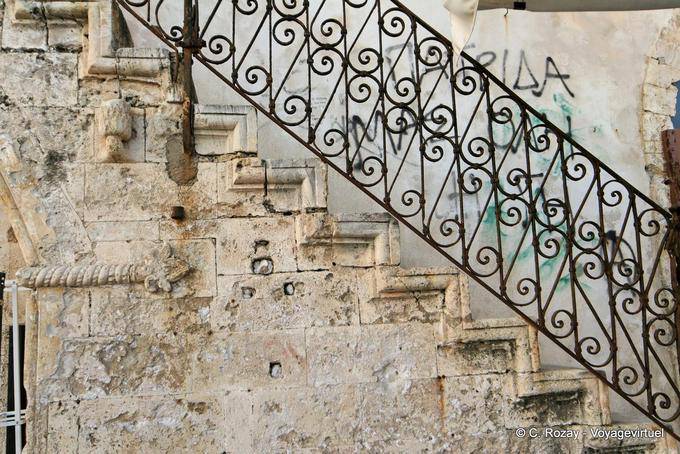 Chania, banister in stone - Crete, Greece