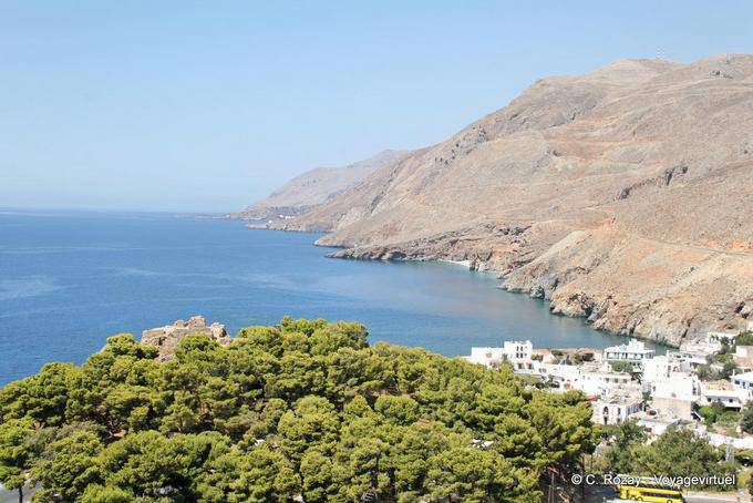 View on the coast of Sfakia Vritomartis since - Crete, Greece