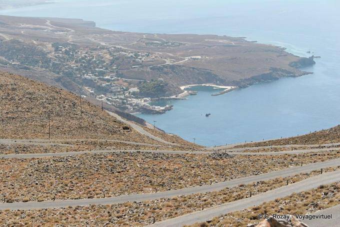 Hora Sfakion view from the mountain road leading to Kampia and Anopoli - Crete, Greece