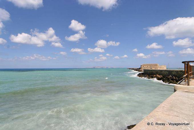 Sea colors along the pier leading to the fort, Iraklion (Heraklion) - Crete, Greece