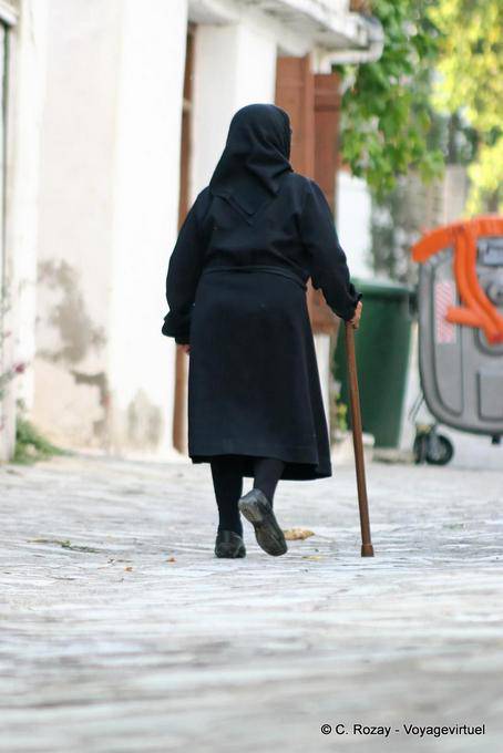 Black is the dominant color for the Cretans clothing, Lassithi - Crete, Greece