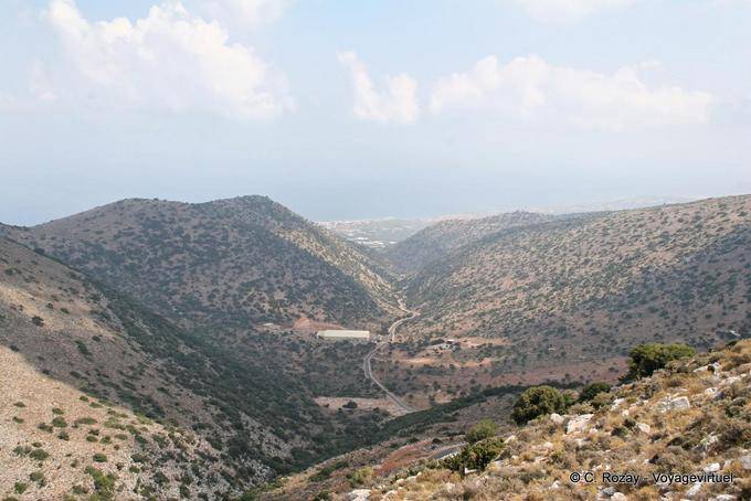 Road in the valley with deep Malia, Heraklion - Crete, Greece