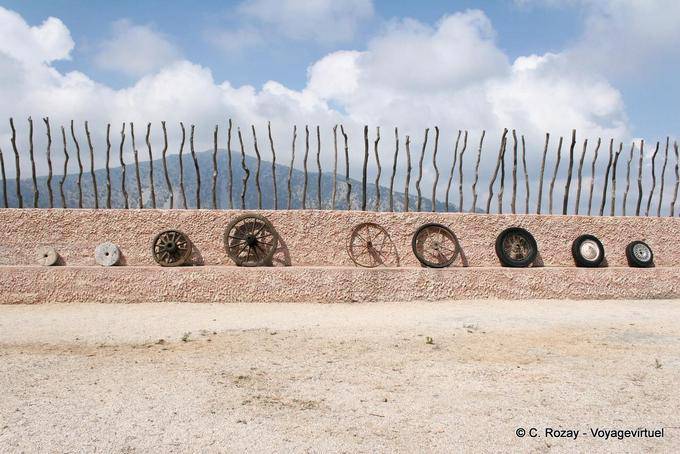 Evolution of the wheel through the ages, Museum of Homo Sapiens, Hersonissos, Heraklion - Crete, Greece