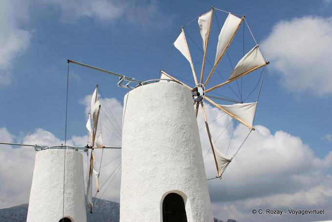 Another view on the windmills of Lasithi as reproduced by the owner of Homo sapiens museum - Crete, Greece